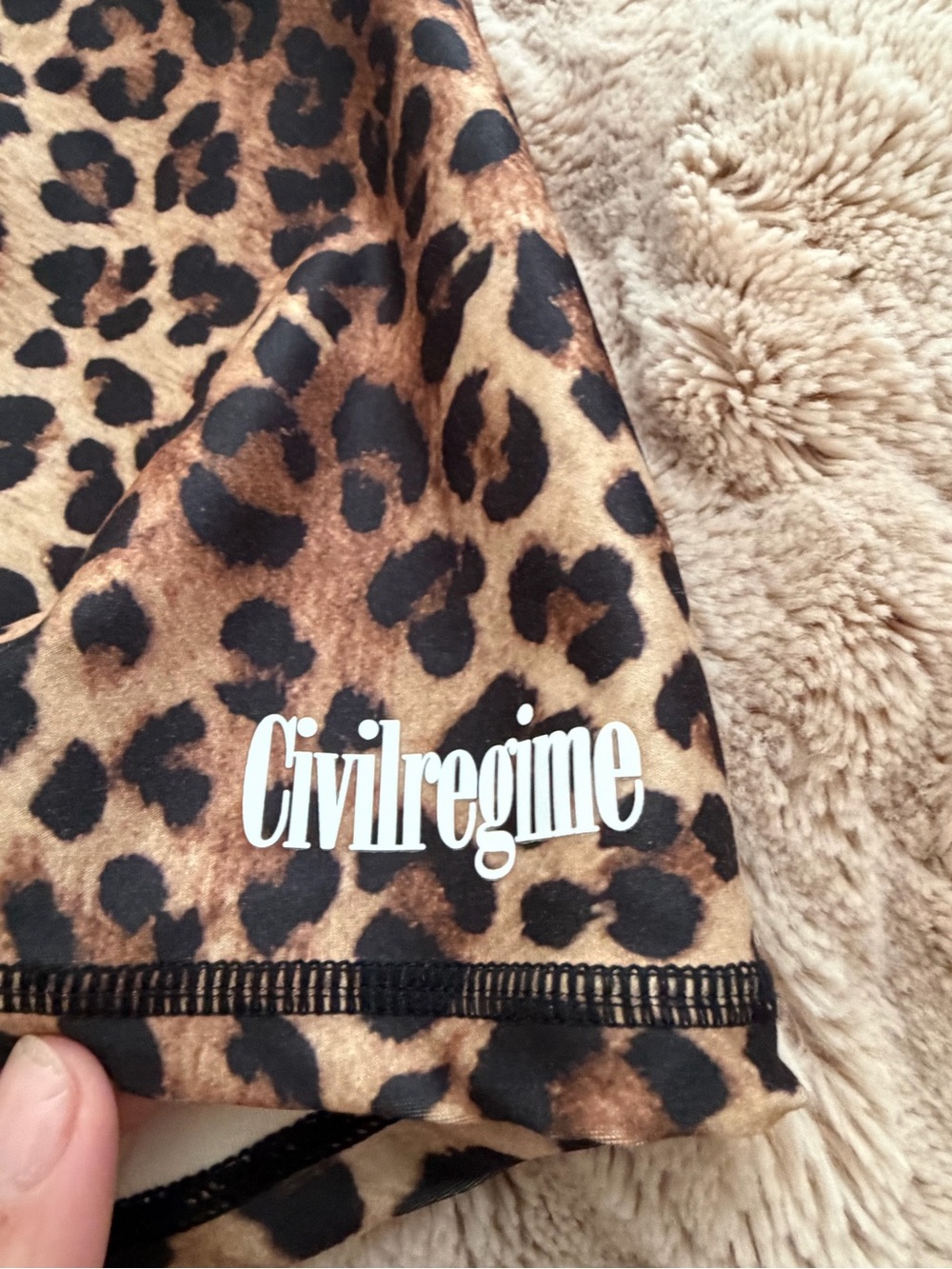 Civil Regime Leopard Print High-Waist Women’s Bike Shorts - Brown/Black size L - Picture 4 of 5